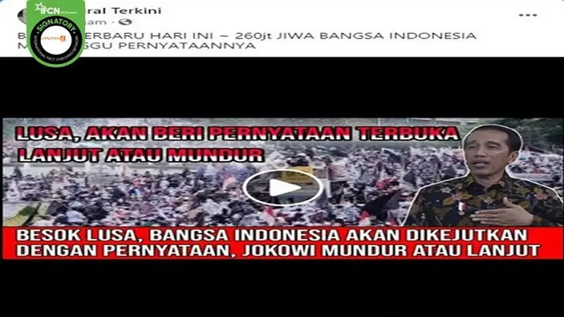 Gambar Tangkapan Layar Kabar Hoaks Tentang Jokowi