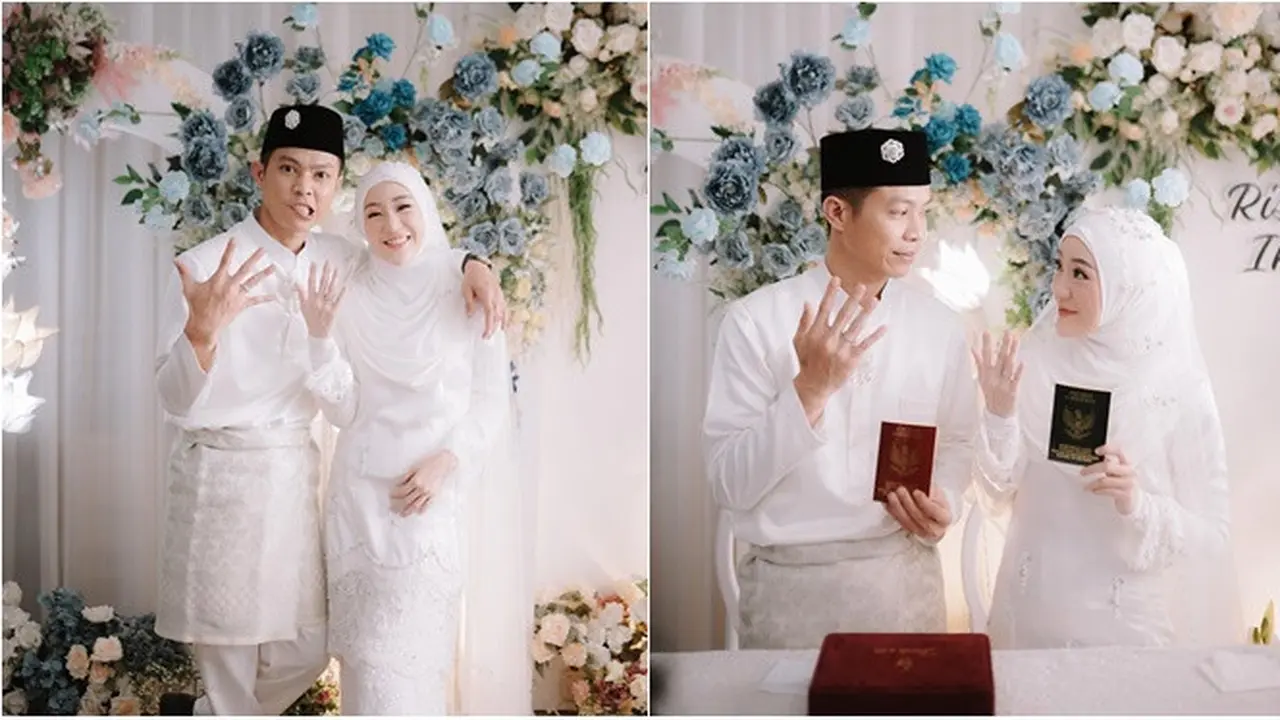 6 Potret Bahagia Larissa Chou dan Ikram Rosadi Pamer Cincin dan Buku Nikah Usai Akad