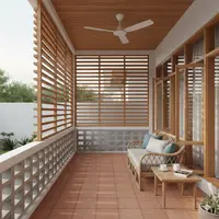 Inspirasi Teras Rumah yang Dingin Tanpa Tanaman Besar (Foto: Gemini AI)