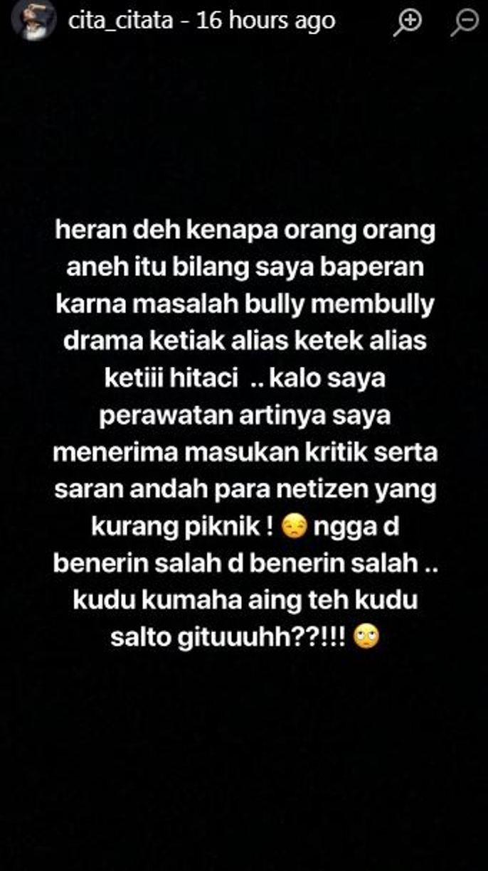 Cita Citata tetap di-bully meski sudah perawatan ketiak. [foto: instagram/cita_citata]