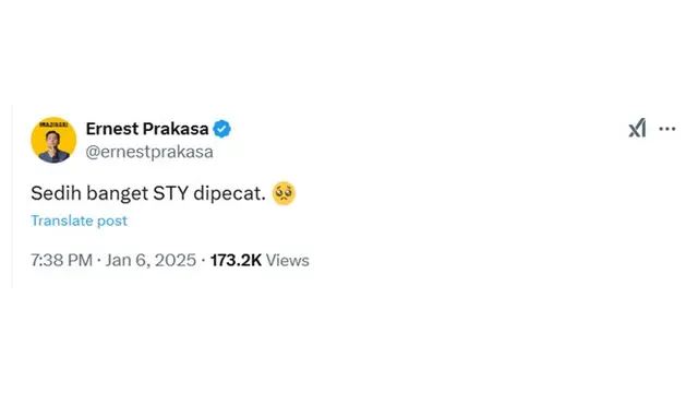 6 Cuitan Netizen Sedih Shin Tae-yon Dipecat, Ernest Prakasa Ikut Tulis