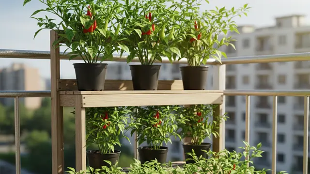 Model Kebun Cabai di Kos Sempit. AI
