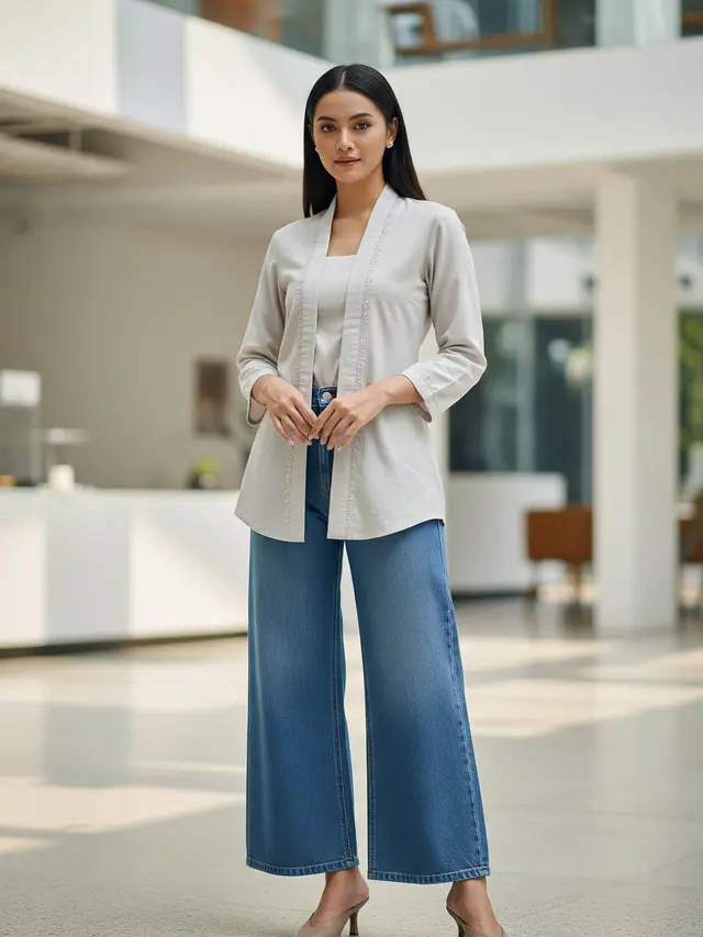 Model Kebaya Modern dengan Celana Jeans