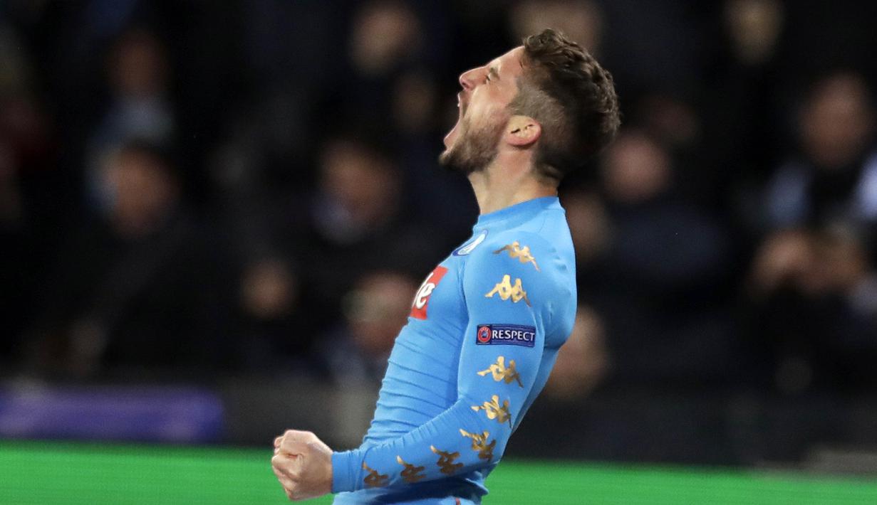 Pemain andalan Napoli, Dries Mertens berada pada posisi empat dengan koleksi gol sebanyak 20 hingga pekan ke-29 Serie A Italia. (AP/Andrew Medichini)