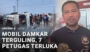 Mobil Damkar Terguling, 7 Petugas Terluka