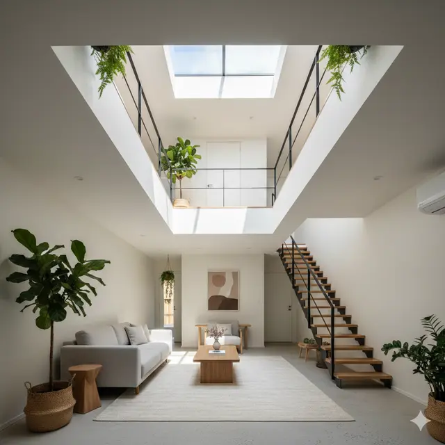 Model Rumah Mungil dengan Void Vertikal