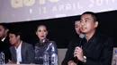 Raditya Dika saat menggelar konferensi pers film The Guys di XXI Plaza Senayan, Jakarta Selatan, Sabtu (8/4/2017) malam. (Nurwahyunan/Bintang.com)