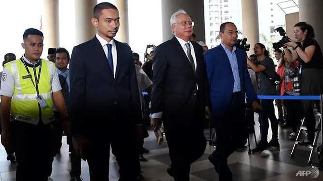 Najib Razak dalam persidangan 15 April 2019 (AFP Photo)