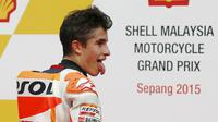Gaya membalap Marc Marquez dinilai agresif cenderung berlebihan. (REUTERS/Olivia Harris)