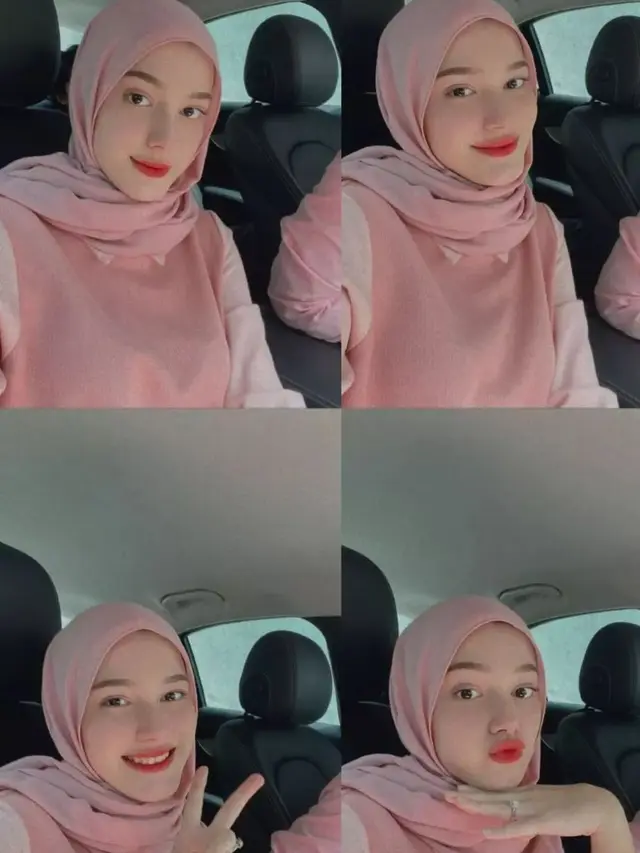 Istri Aditya Zoni, Yasmine Ow tampil cantik menggunakan hijab.