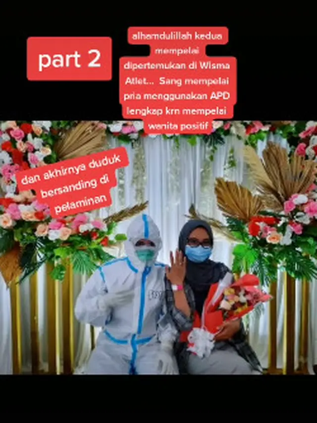 Pasien yang Nikah Virtual di Wisma Atlet Akhirnya Bertemu, Sang Pria Pakai APD