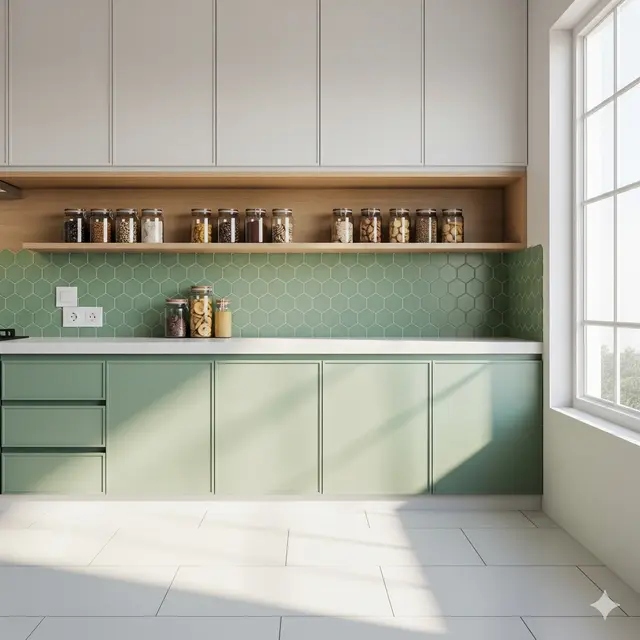 Dapur Rumah Minimalis Murah dengan Meja Keramik