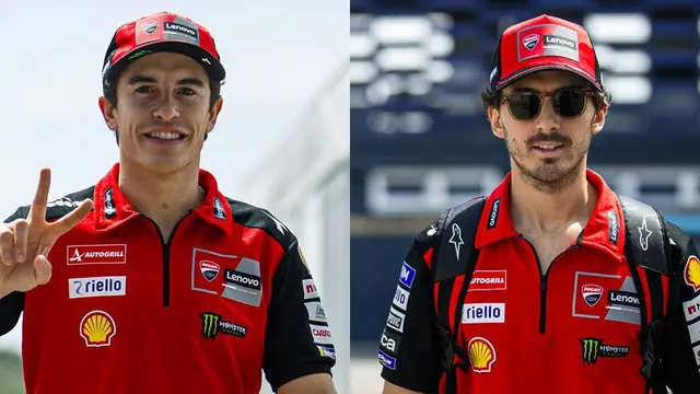 Pembalap Ducati Lenovo Team, Pecco Bagnaia dan Marc Marquez (c) Ducati Corse