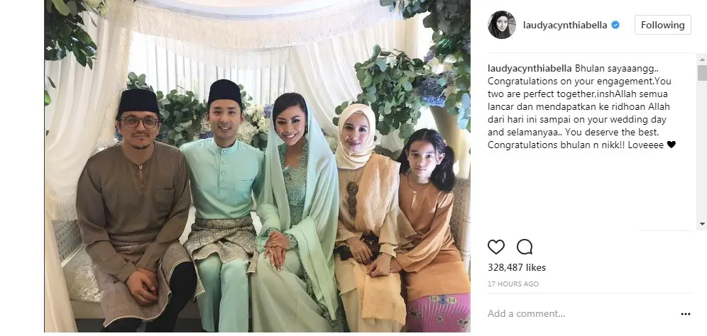 Laudya Cynthia Bella hadiri pertunangan mantan Putri Indonesia 2013 ditemani calon suami (Foto: Instagram)