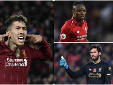 Liverpool akan menghadapi Arsenal dalam laga Community Shield 2020 di Wembley. Liverpool memiliki sejumlah pemain yang bisa menjadi momok serta menghancurkan permainan Arsenal. Berikut 5 Pemain Liverpool yang bakal menghacurkan Arsenal di Community Shield. (kolase foto AFP)