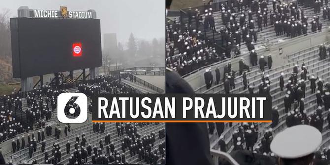 VIDEO: Ratusan Prajurit di Stadion Ini Buktikan Bahagia Itu Sederhana