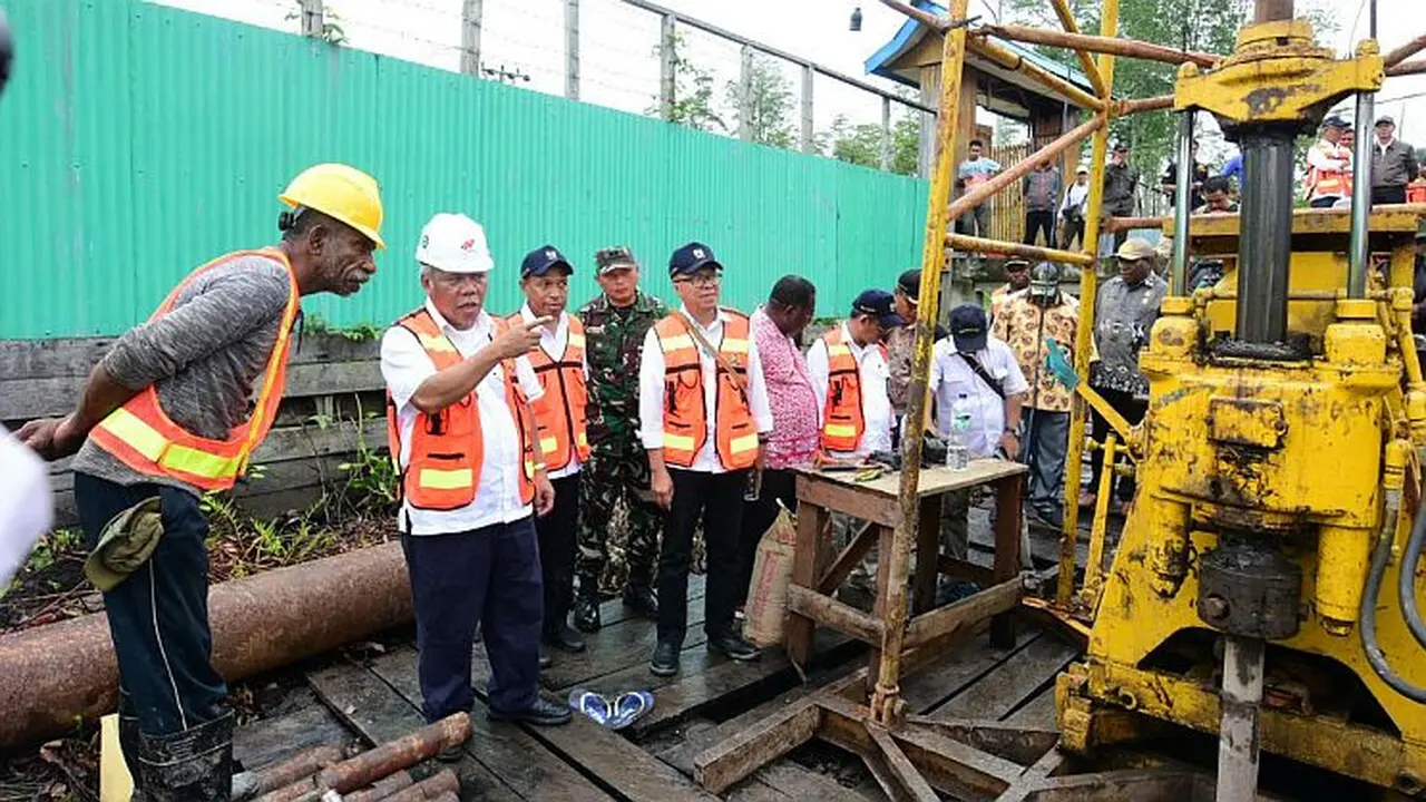 Kementerian PUPR bangun infrastruktur penyediaan air bersih dan sanitasi di Kabupaten Asmat, Papua.