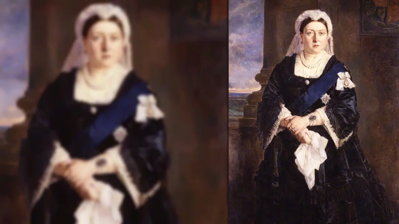 Foto Ratu Inggris, Queen Victoria yang diabadikan oleh Heinrich von Angeli pada 1875. (Julia Abercromby)