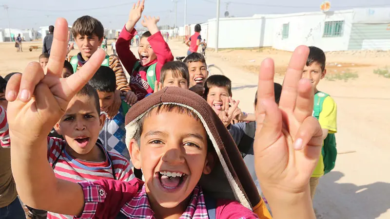 Anak-anak di Kamp Zaatari di Yordania (UNESCO).