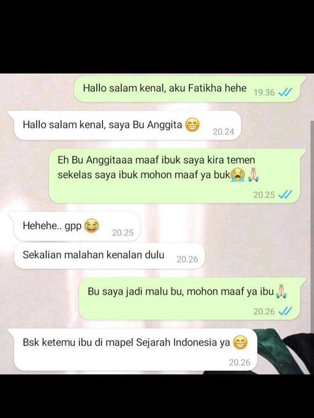 6 Chat Murid ke Ibu Guru Dikira Teman Sekelas Ini Bikin Tepuk Jidat