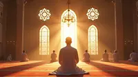 cara sholat subuh ©Ilustrasi dibuat Stable Diffusion
