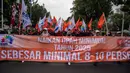 Aksi unjuk rasa para buruh mendapat pengawalan 1.270 personel keamanan gabungan. (JUNI KRISWANTO/AFP)