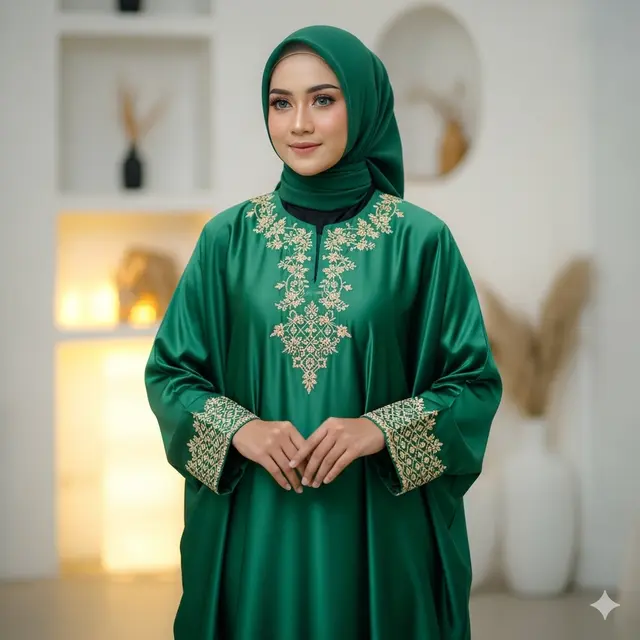 Model Gamis Syari Simple tapi Mewah yang Lagi Jadi Incaran Muslimah (Image by ChatGPT)