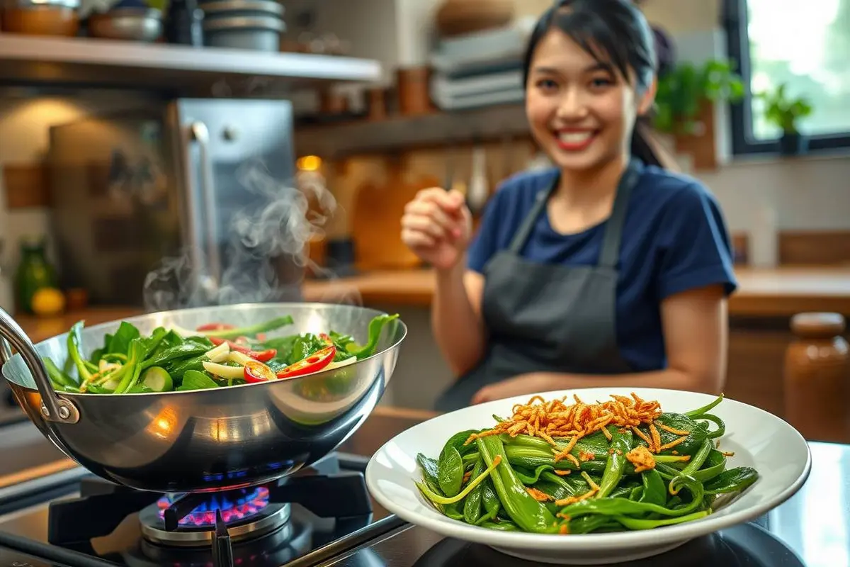 cara membuat tumis kangkung