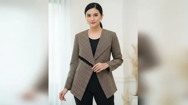 Model Baju Lurik Blazer yang Elegan di 2025/ Ilustrasi AI