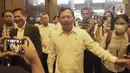 Menteri Kesehatan Terawan Agus Putranto mendatangi kantor Huawei di Wisma BRI 2, Jakarta, Kamis (23/1/2020). Menkes Terawan menegaskan tidak ada virus corona seperti info yang beredar sebelumnya. (Liputan6.com/Herman Zakharia)