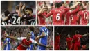 Berikut hasil Premier League musim 2016-2017 pekan ke-6 yang diwarnai kemenangan keenam City serta keberhasilan MU memutus hasil buruk. (AFP-Reuters)