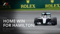 Lewis Hamilton menjadi juara balapan F1 GP Inggris di Sirkuit Silverstone, Minggu (10/7/2016). Sementara Rio Haryanto dan Pascal Wehrlein mengalami nasib apes. (Bola.com/Twitter/F1)