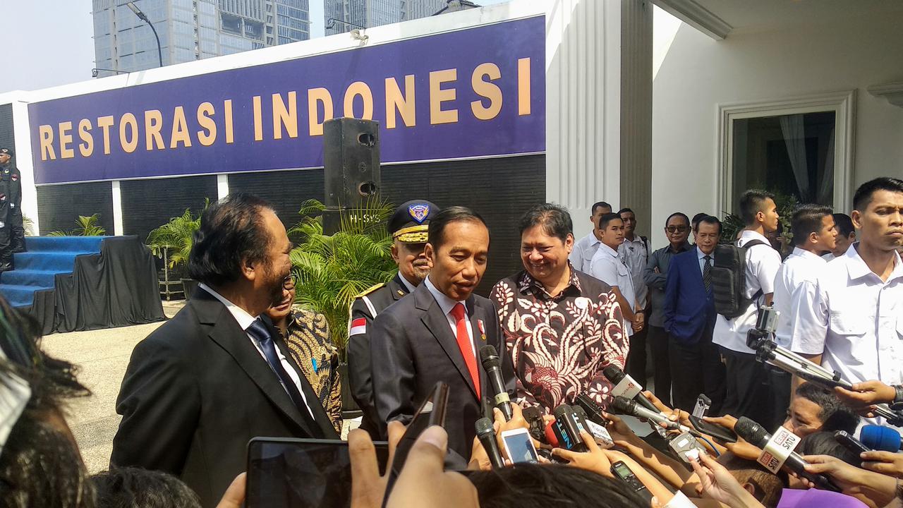 Presiden Jokowi saat menghadiri Akademi Bela Negara (ABN) Nasdem.
