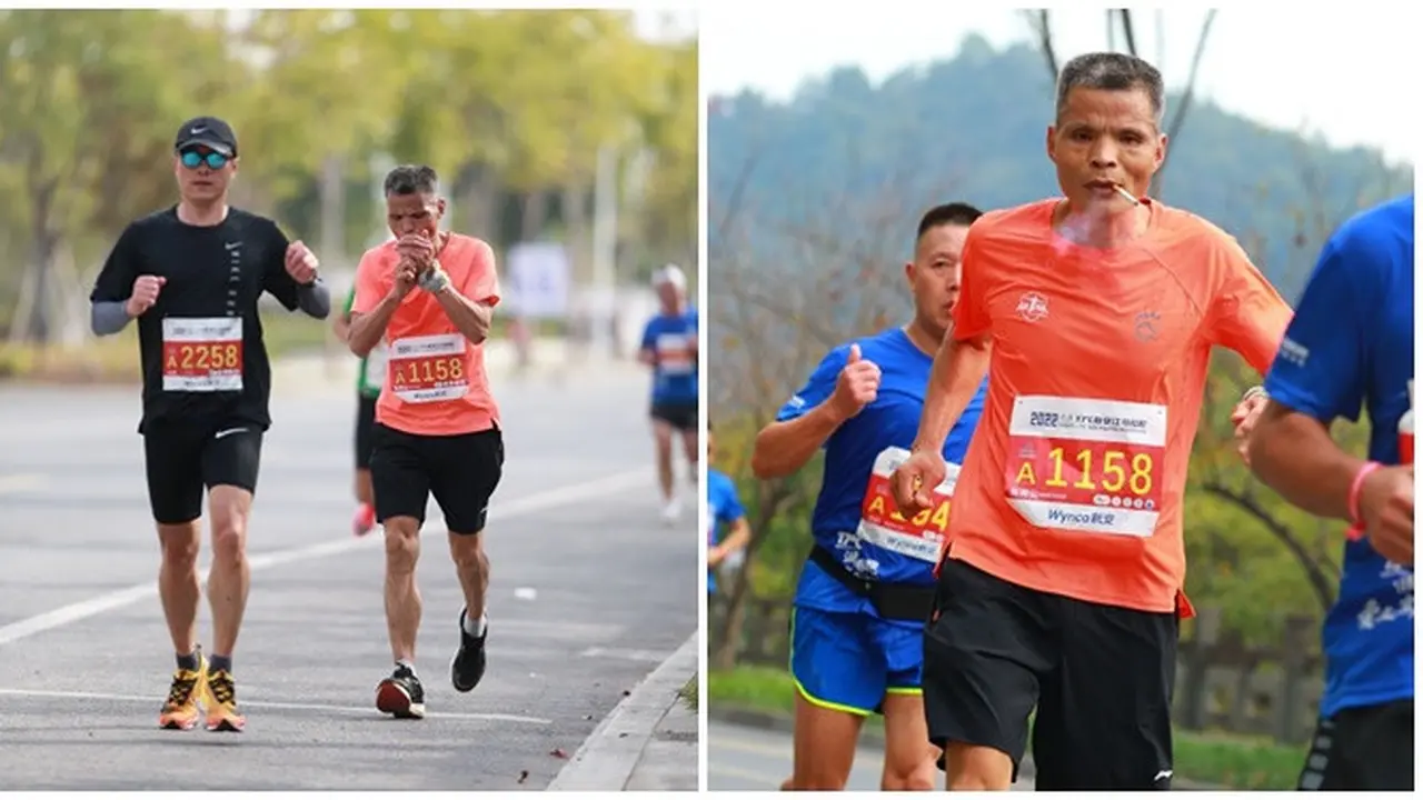 Lari Maraton Sambil Merokok, Aksi Pria Berusia 50 Tahun Ini Jadi Sorotan