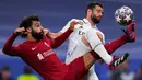 Pada pertandingan leg pertama, Real Madrid mengalahkan Liverpool dengan skor 5-2 di Anfield. (AP Photo/Manu Fernandez)