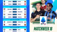 Jadwal pertandingan Serie A 2024/25 pada matchweek ke 18 di Vidio.