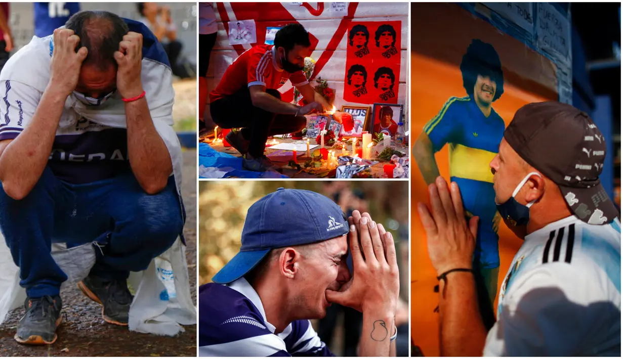Duka mendalam dirasakan rakyat Argentina usai meninggalnya legenda sepak bola mereka, Diego Maradona. Pemilik gol tangan tuhan itu meninggal dunia pada usia 60 tahun setelah mengalami serangan jantung.