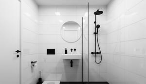 Desain Kamar Mandi Modern 2x2 Kloset Jongkok dan Shower. Foto: Gemini