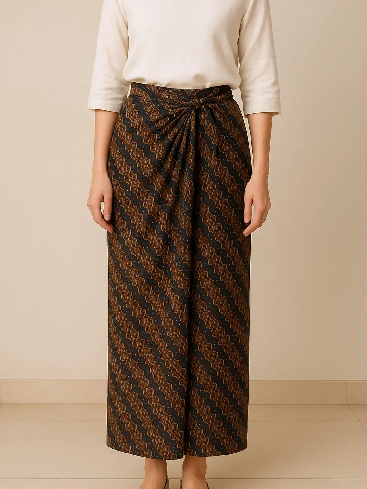 7 Inspirasi Model Batik Rok Lilit (Wrap Skirt) Terbaru, Elegan ...