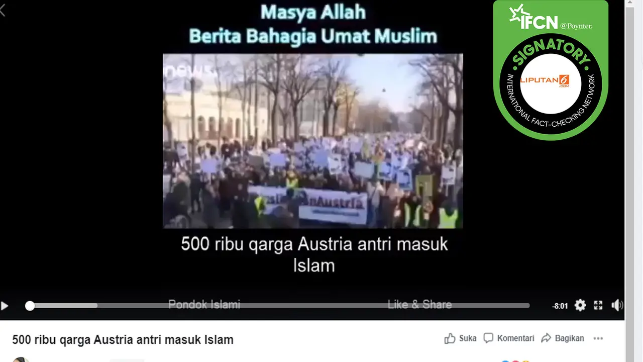 Hoaks warga Austria masuk Islam