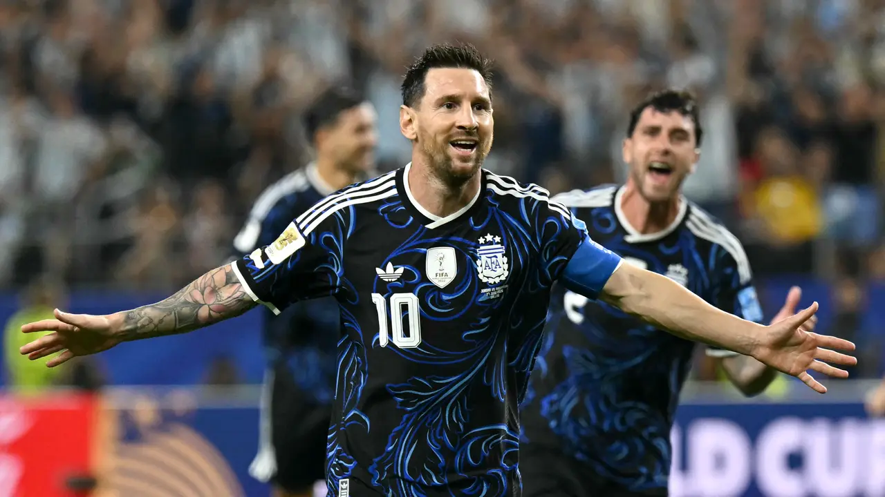Penyerang Timnas Argentina, Lionel Messi, saat melawan Timnas Yordania di Piala Dunia 2026.