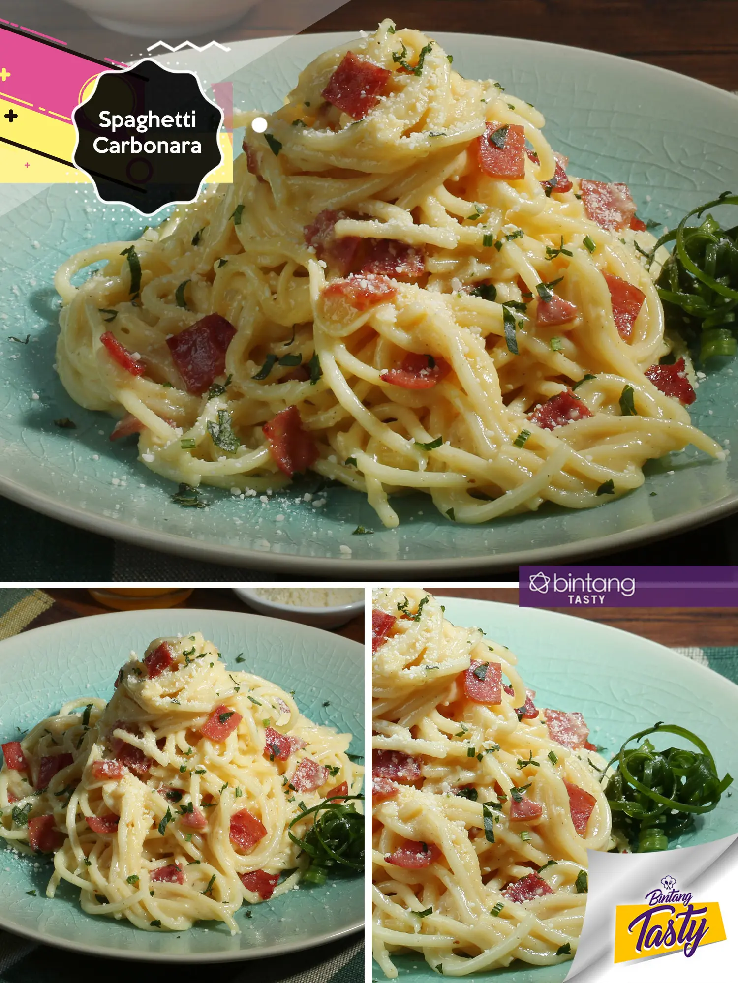 Spaghetti Carbonara. (Fotografer: Bambang E. Ros/DI: M. Iqbal Nurfajri/Chef: Arum Sari)