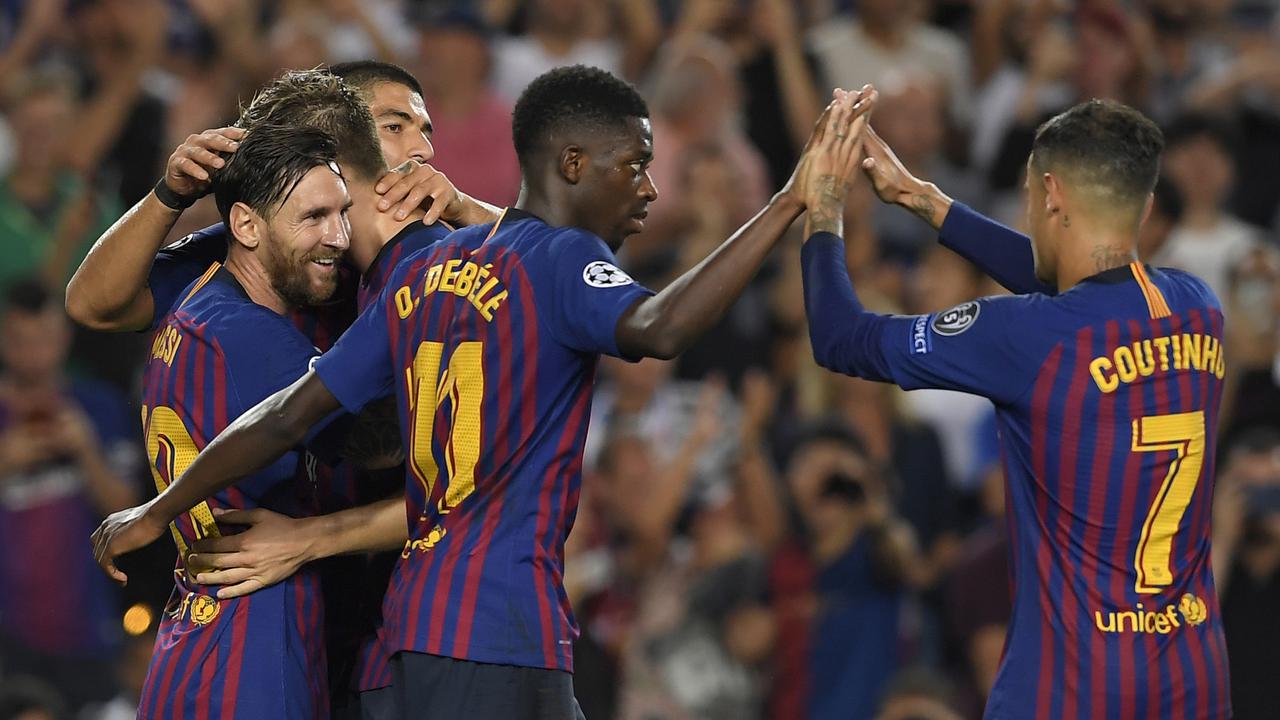 FOTO: Lionel Messi Hattrick, Barcelona Gulung PSV Eindhoven