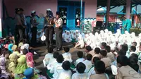 Ratusan murid TK Birrul Walidain, Bogor, Jawa Barat, mendapat pembekalan dari anggota polisi wanita (Polwan) Polres Bogor.