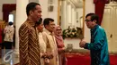 Menteri Hukum dan HAM Yasonna Laoly hadir Silaturahmi Idul Fitri 1437 H di Istana Negara, Jakarta, Senin (11/7). (Liputan6.com/Faizal Fanani)