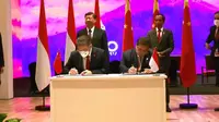 Menteri Koordinator Bidang Perekonomian Airlangga Hartarto dengan Menteri Perdagangan Republik Rakyat Tiongkok (RRT) Wang Wentao, telah melakukan penandatanganan Memorandum of Understanding (MoU) Kerja Sama Ekonomi Digital