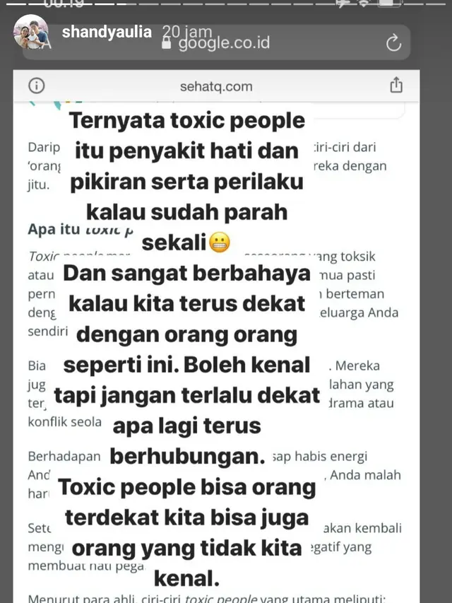 Unggahan Shandy Aulia. (Foto: Instagram @shandyaulia)