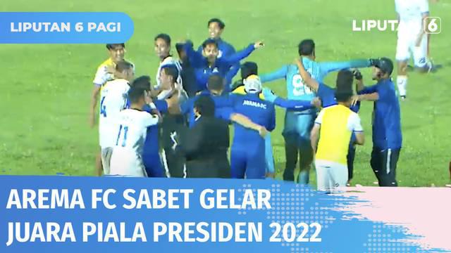 Arema FC berhasil unggul dari Borneo FC dan jadi juara Piala Presiden 2022. Sebelum partai puncak digelar, acara penutupan Piala Presiden 2022 berlangsung meriah dan diisi sejumlah artis papan atas.