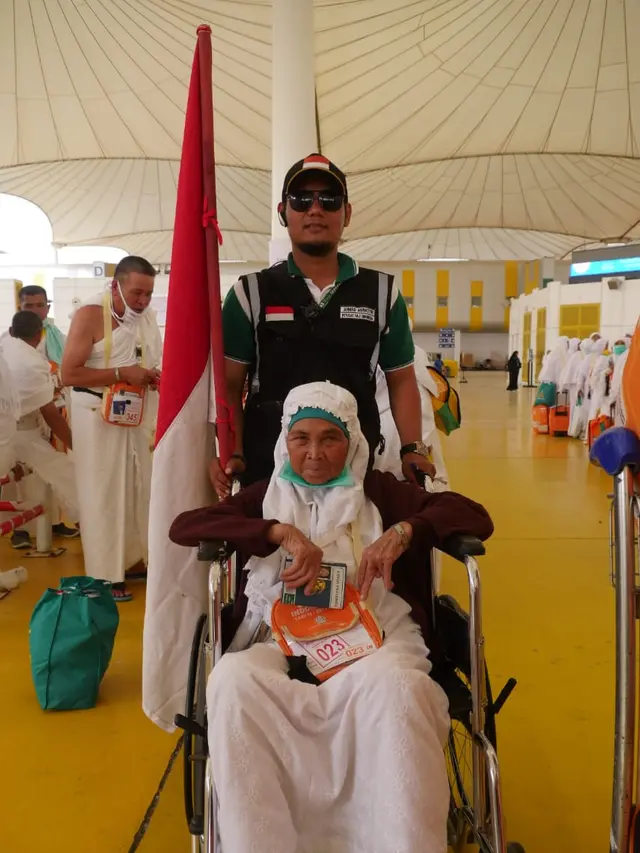 Jemaah haji tiba di Bandara King Abdulaziz, Jeddah. Darmawan/MCH