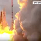 Detik-detik peluncuran Telkom 3S di Kourou, French Guiana. (Doc: Arianespac)